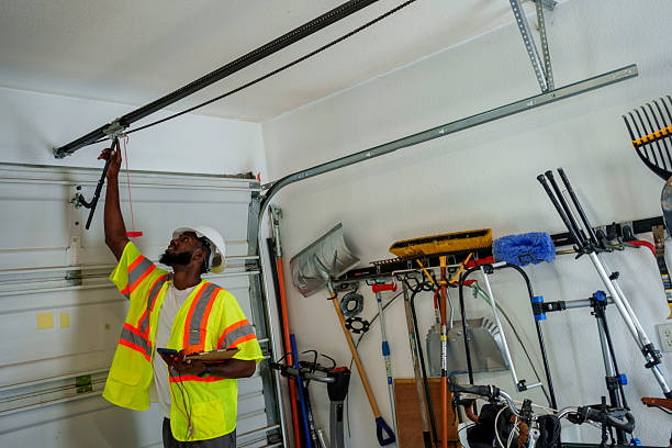 Professional Garage Door Panel Replacement technician working in Lawrence, IN